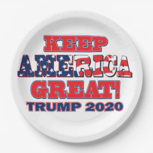 Keep America Great Trump 2020 Paper Plate