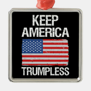 Keep America Trumpless III Metal Tree Decoration