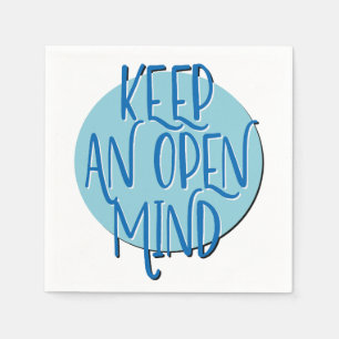 Keep An Open Mind 12 Step Recovery Slogan Napkin