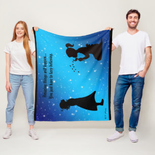 Keep Believing Starry Sky Med w/ Black Background Fleece Blanket