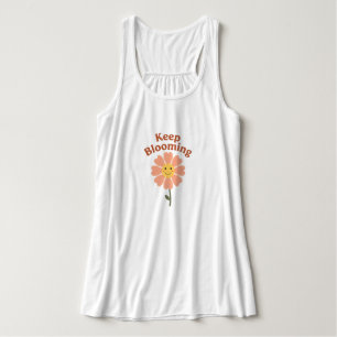 "Keep Blooming" Retro Smiling Flower Singlet