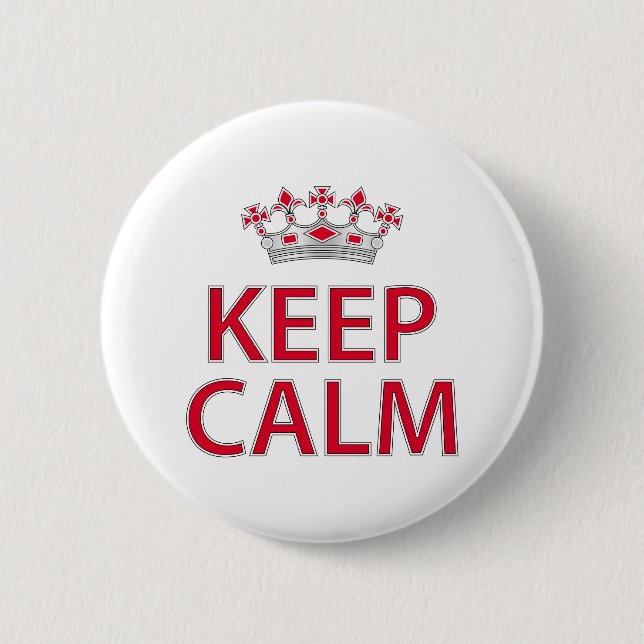 Keep calm 6 cm round badge (Front)