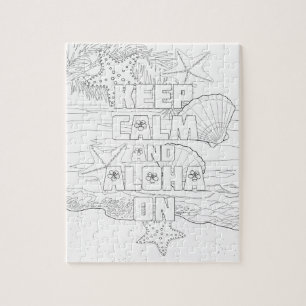 Keep Calm Aloha On Adult Colouring Puzzle