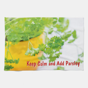 Keep Calm and Add Parsley Kitchen Herb Art Tea Towel