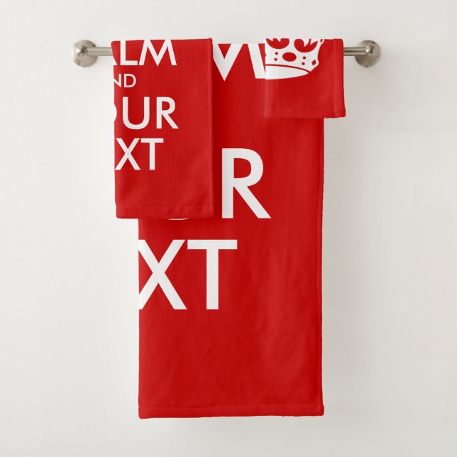 Keep Calm And Add Your Text Personalised Bath Towel Set (Insitu)