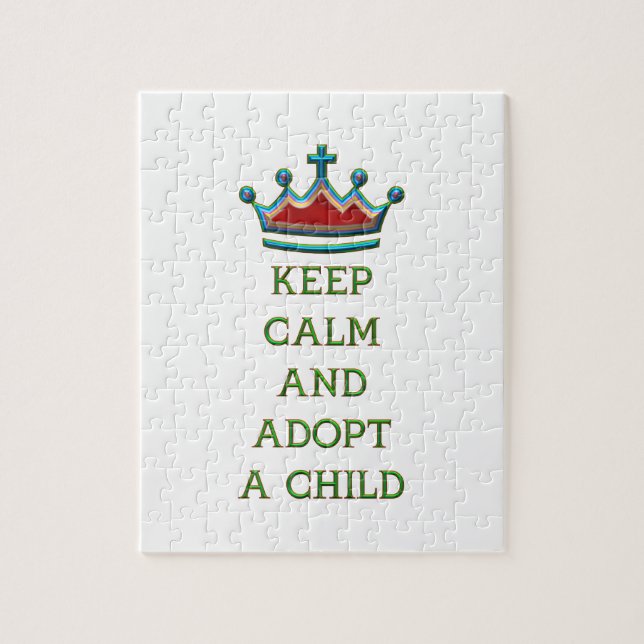 Keep Calm and Adopt a Child Jigsaw Puzzle (Vertical)