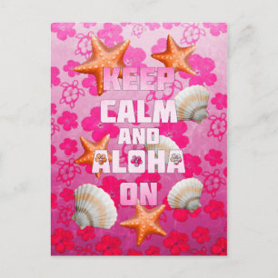 Keep Calm And Aloha On Postcard