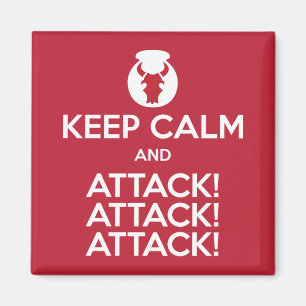 Keep Calm and Attack3x 2-inch square magnet