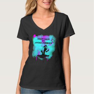 Keep Calm And Avoid Zombies Tech Zombie Apocalypse T-Shirt