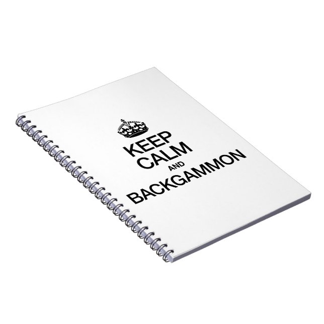 KEEP CALM AND BACKGAMMON SPIRAL NOTEBOOK (Right Side)