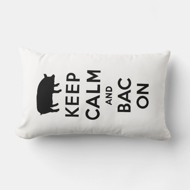 Keep calm and bacon lumbar cushion (Front)