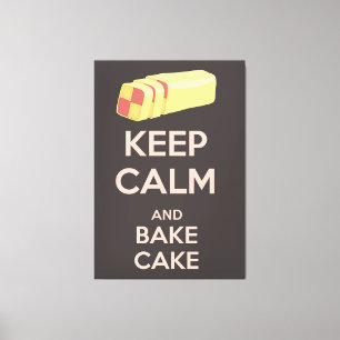 Keep Calm and Bake Cake Vintage Poster Canvas Print