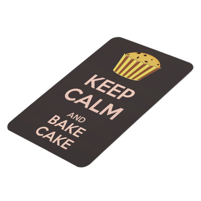 Keep Calm and Bake Cake Vintage Poster Magnet (Left Side)