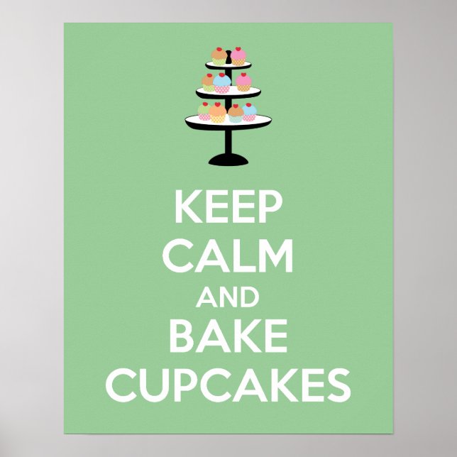 Keep Calm and Bake Cupcakes Poster Print (Front)