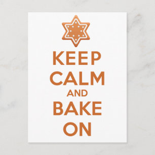 Keep Calm and Bake On Postcard