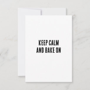 Keep calm and bake on thank you card