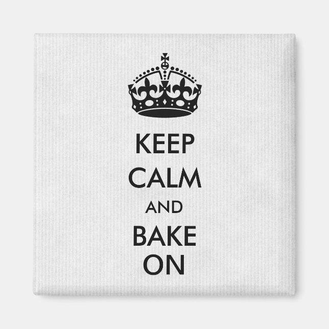 Keep Calm and Bake On White Kraft Paper Magnet (Front)