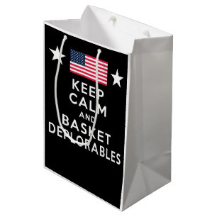 Keep Calm and Basket Deplorables Funny Elections Medium Gift Bag