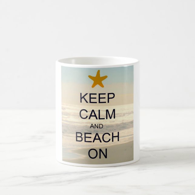KEEP CALM AND BEACH ON PHOTO MUG (Center)