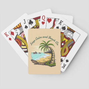 Keep Calm and Beach On Playing Cards