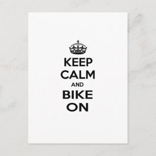 Keep Calm and Bike On Postcard