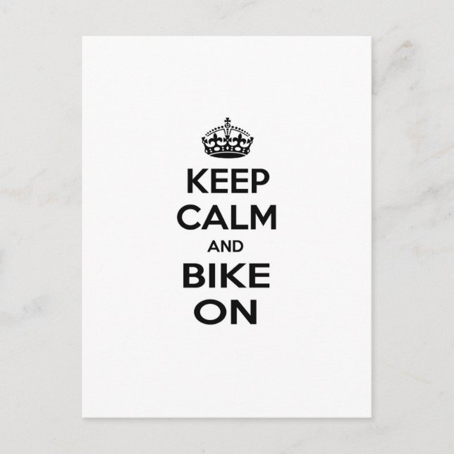 Keep Calm and Bike On Postcard (Front)