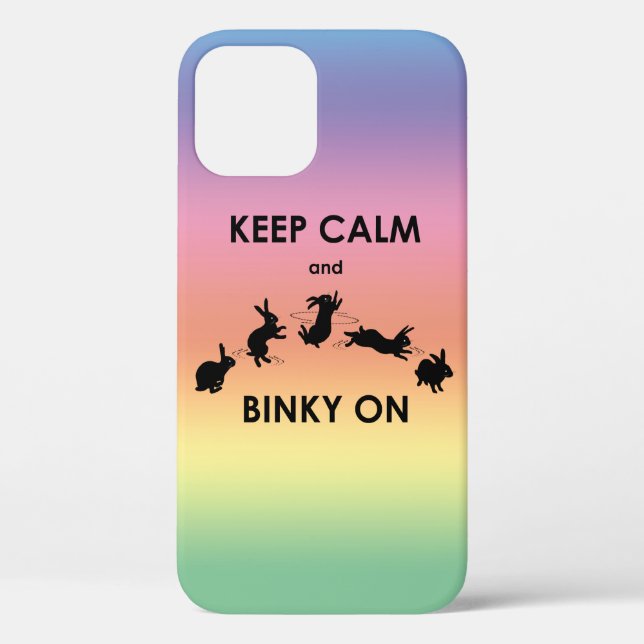 Keep Calm and Binky On iPhone 12 Case (Rainbow) (Back)