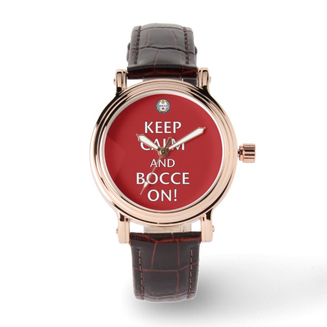 Keep Calm and Bocce On classic square watch (Front)