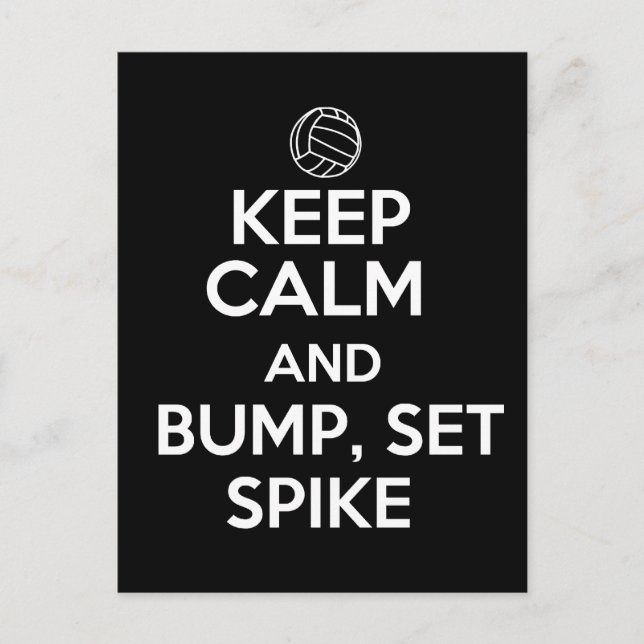 Keep Calm and Bump, Set, Spike Postcard (Front)