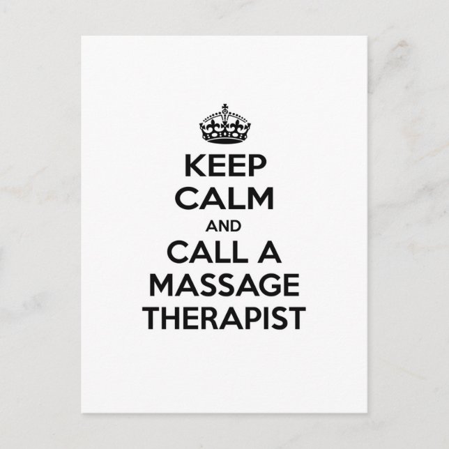 Keep Calm and Call a Massage Therapist Postcard (Front)