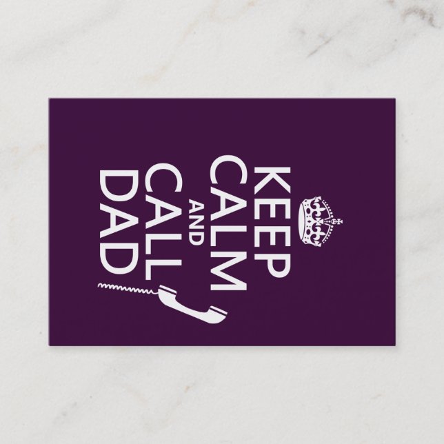 Keep Calm and Call Dad Calling Card (Front)