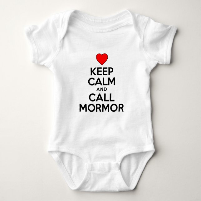 Keep Calm and Call Mormor Baby Bodysuit (Front)