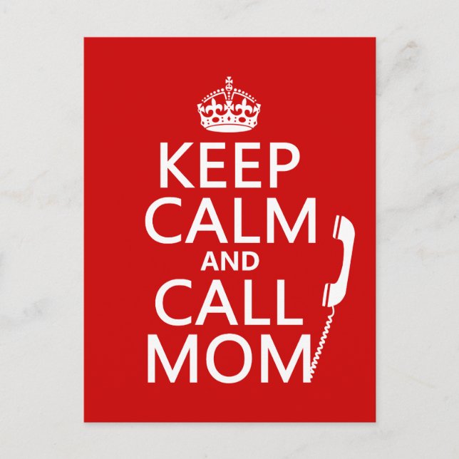 Keep Calm and Call Mum - all colours Postcard (Front)