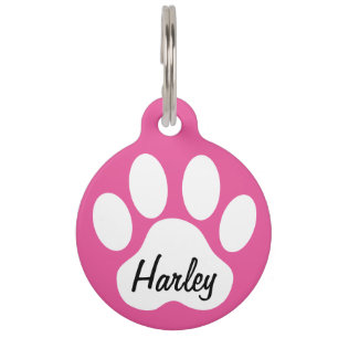 Keep Calm and Call Mum Paw Print Custom Dogs Name Pet Tag
