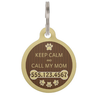 Keep Calm and Call My Mum Round Large ID Dog Tag