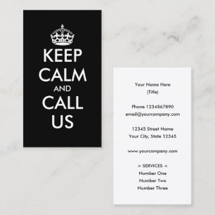 Keep Calm And Call Us business card logo template