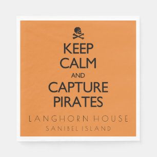 Keep Calm and Capture Pirates Personalised Napkin