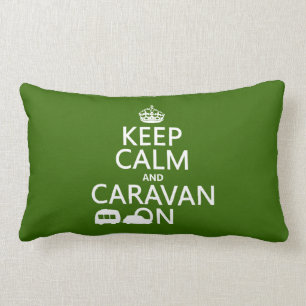 Keep Calm and Caravan On (customisable colours) Lumbar Cushion