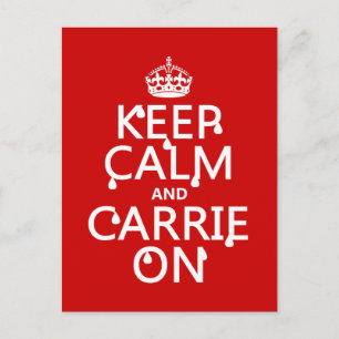 Keep Calm and Carrie On - blood - all colours Postcard