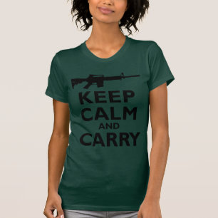 Keep Calm and Carry - 2nd Amendment - AR15 T-Shirt