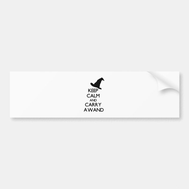 KEEP CALM AND CARRY A WAND BUMPER STICKER (Front)