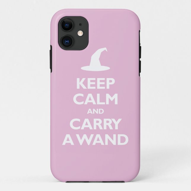Keep Calm and Carry A Wand (light pink) Case-Mate iPhone Case (Back)