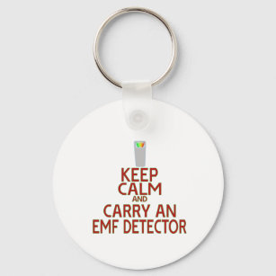 Keep Calm and Carry an EMF Detector (Parody) Key Ring