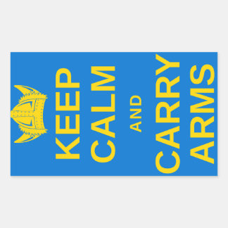 Keep Calm and Carry Arms Swedish Viking Gear Rectangular Sticker