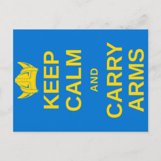 Keep Calm and Carry Arms Swedish Viking Postcard