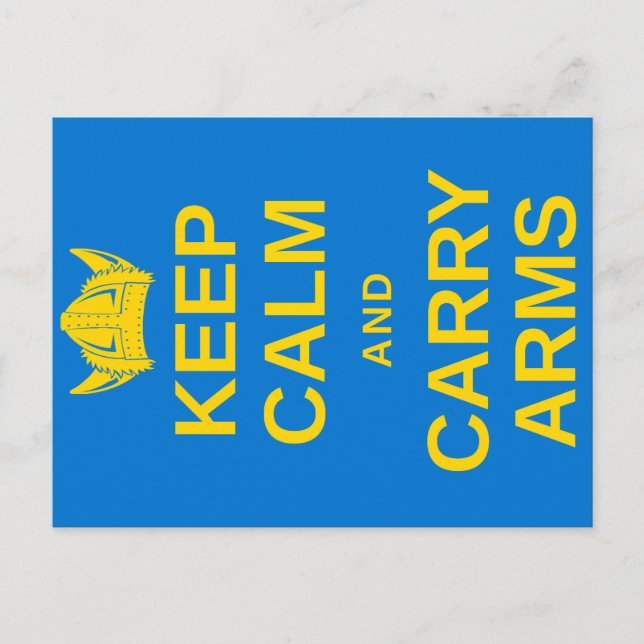 Keep Calm and Carry Arms Swedish Viking Postcard (Front)