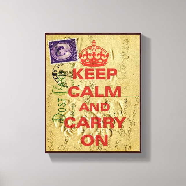 Keep calm and carry canvas print (Front)