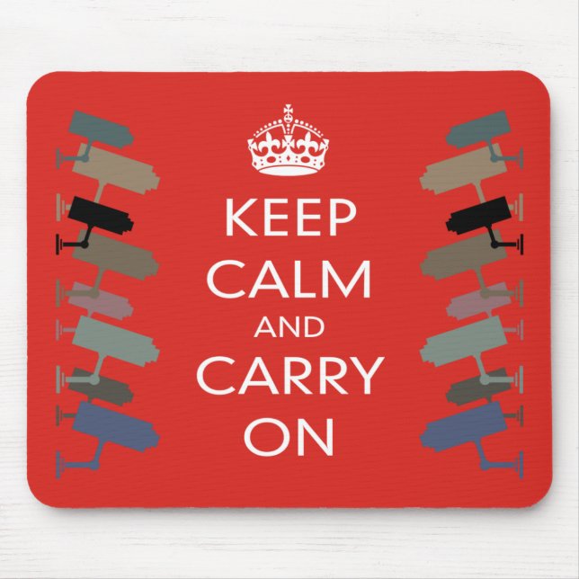 KEEP CALM AND CARRY CCTV ON MOUSEPAD (Front)