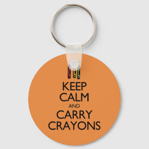 Keep Calm and Carry Crayons Key Ring