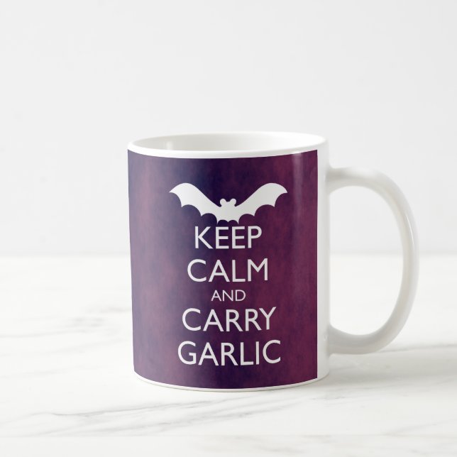 KEEP CALM AND CARRY GARLIC COFFEE MUG (Right)